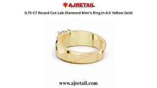 0.75 Ct Lab Diamond Men&rsquo;s Ring | 14K Yellow Gold Elegant Style
