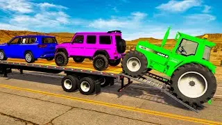 Flatbed Truck BeamnNG Happy Crash | Transportation with Truck - Pothole vs Car #13 - BeamNG.Drive