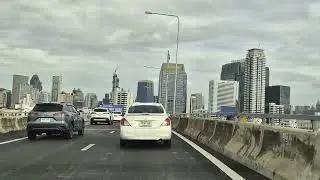 Express Way CBD Drive Through Bangkok Metropolis - Thailand #travel#destination #food #trending