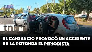 Accidente en la rotonda El Periodista por cansancio al volante deja heridos y daños materiales