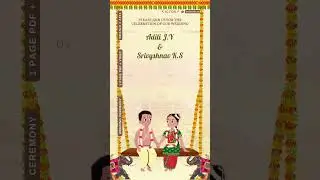 Wedding invitation video of south indian kannada family in english with traditional design 3401