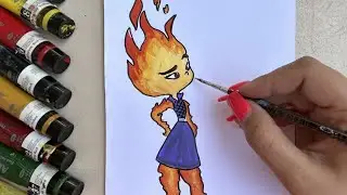 ACRYLIC PAINTING | Acrylic Painting for Beginners | Drawing Ember Elemental