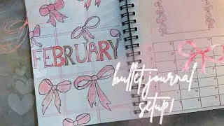 🎀 February 2026 Bullet Journal Setup | Bow-Themed Pages 🎀
