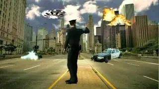 POLICE IN CITY STREETS RIOT ALIEN ATTACK