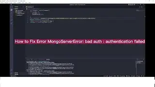 Error MongoServerError: bad auth : authentication failed