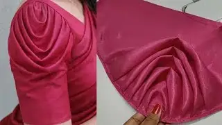 Latest Cowl Sleeve Design Cutting & Stitching | Blouse Cowl Sleeve Step by Step | Easy tutorial ✂️