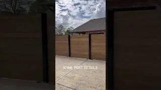 Stunning Stained DIY Horizontal Fence: Custom Posts and Black Metal Elegance! 🌟 #FenceInspiration