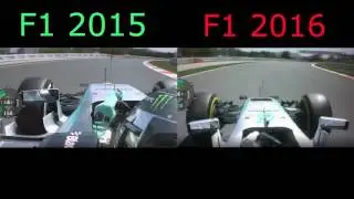 F1 2015  vs F1 2016 Catalunya Pole Lap