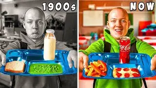 I Cooked 100 Years of School Lunch, Burger, Pizza, Shawarma, Sushi Roll, Hot Dog, Cake by VZC