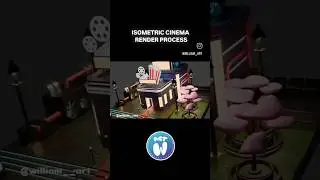 3D Isometric Cinema at Blender! #blender #blender3d #isometric #3d #render #3dbackground #lowpoly