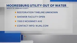 Hawkins Co. EMA: Mooresburg Utility out of water, no restoration time known