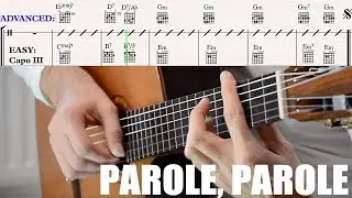 PAROLE PAROLE Guitar Chords (Easy + Advanced) Free pdf LYRICS