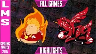 Fireball vs AHQ Highlights All Games - LMS W5D3 Spring 2017 FB vs AHQ All Games