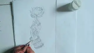 Maa Durga Hand with lotus Drawing | Easy Pencil Sketch Tutorial | Navratri Special Art | Chitra 