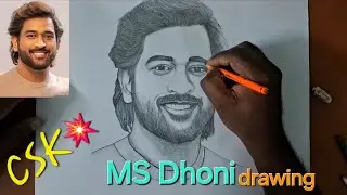 MS Dhoni pencil drawing step by step | How to draw MS Dhoni drawing #trending #art #drawing 
