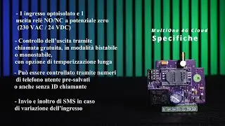 MultiOne 4G Cloud - Telecomando GSM 1 ingresso e 1 uscita rel&egrave;