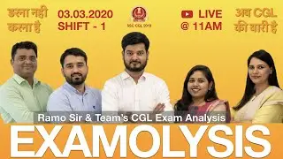 Examolysis SSC CGL 2019 3rd March Shift 1 by RaMo Sir and Team