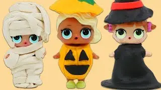 LOL Surprise Dolls Get Cute DIY Play Doh Halloween Costumes!
