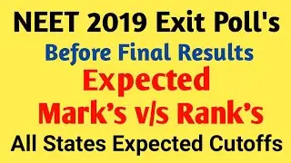 NEET 2019 Mark's v/s Rank's Expected Cutoff | Neet 2019 Exit Poll's | Studypedia
