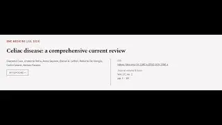 Celiac disease: a comprehensive current review | RTCL.TV