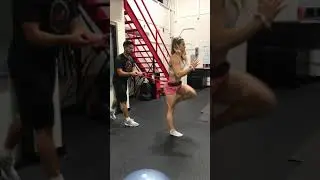 CROSSFIT ATHLETE Alison Scudds Doing Banded Step Ups