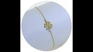 Bratara cu Lant Aur Galben 14k Trifoi stilunic.ro