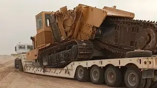 Shifting Trencher Machine to site, One of our old model Trenchers. #excavator #machine