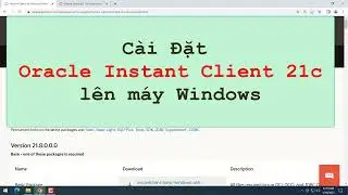 Cài Đặt Oracle Instant Client 21c Lên  Windows