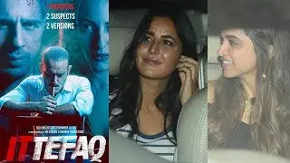 Bollywood Rivals Deepika Padukone & Katrina Kaif Together At Ittefaq Movie Special Screening