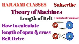 Length of Open Belt & Cross Belt ll Important Formulas ll Numerical Problem based on Length of belt