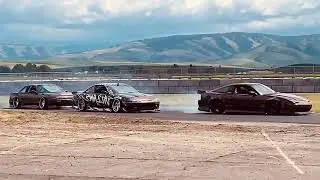Villains Drifting team, 4 car train, at Villains Sportsland #awwright #drifting #villainssportsland 
