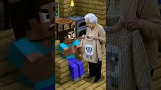 Granny Makes A Sheep Sweater  #absurdhumor #minecraft