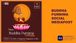 Buddha Purnima motion graphics | Buddha Jayanti after effect tutorials | Vesak Day Buddha Jayanti