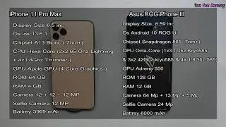 Asus ROG Phone 3 vs iphone 11pro max l speed test & camera test