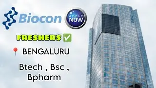 Biocon biologics Hiring Freshers & Experienced | Fresher | Btech Bsc Msc Jobs | Job in Bengaluru