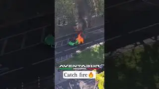Lamborghini Aventador catch fire and burn, Supercar Crash Lamborghini Aventador on fire #lamborghini