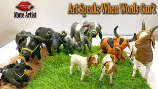 Making Realistic Farm Animals with Polymer Clay | Making Beautiful Farm Animals Step by Step