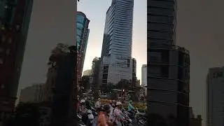 Crazy motorcycle traffic in Ho Chi Minh City, Vietnam