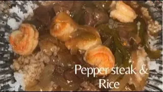Рецепт стейка с перцем и рисом!!!!!!