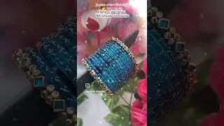 #dazzling dynasty #raindrop glass bangles bordered with full kundan stone bangles #glassy bangles