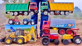 Die Cast Model Running and Stunt Review | TATA Dump Truck,  Mahindra Thar, Sonalika 60, John Deere |