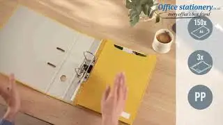 Cosy Privacy High Cap Pocket File A4-Warm Yellow-Outer carton of 12 at OfficeStationery.co.uk