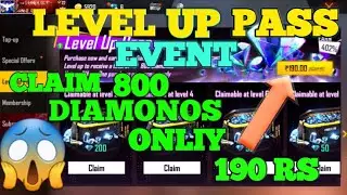 HOW TO CLAIM 800 DIAMONDS IN LEVEL UP PASS EVENT | FREE FIRE NEW EVENT | LEVEL UP PASS FREE FIRE