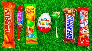 ASMR Most Popular Candys / some lots of colorful rainbow lollipop candy / unpacking chocolate eat