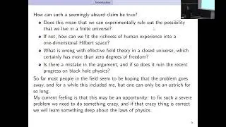 HEP Seminar - Quantum mechanics and observers for gravity in a closed universe