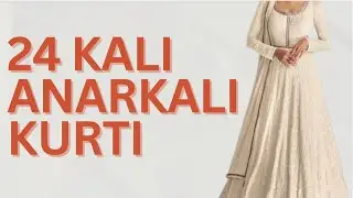 24 Panel long anarkali kurti/dress cutting and stitching/kalidar anarkali frock/suit/full flair gown