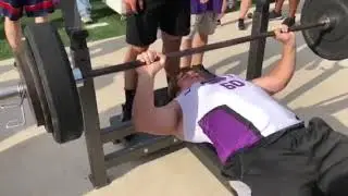 Justin Montgomery HSU Lineman's Challenge benching 225lbs a record 29 times!!!