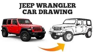 Jeep Wrangler car drawing | Rubicon car drawing | very easy draw | draw by Shadow art