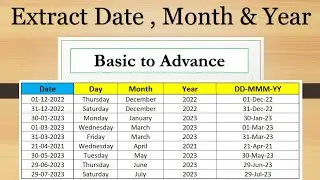 Extract Date Month & Year in Excel || Excel interview questions and answers