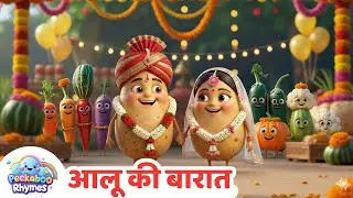 Aalu Ki Nikli Barat | आलू की बारात | Fun Hindi Rhymes for Kids | Peekaboo Rhyme